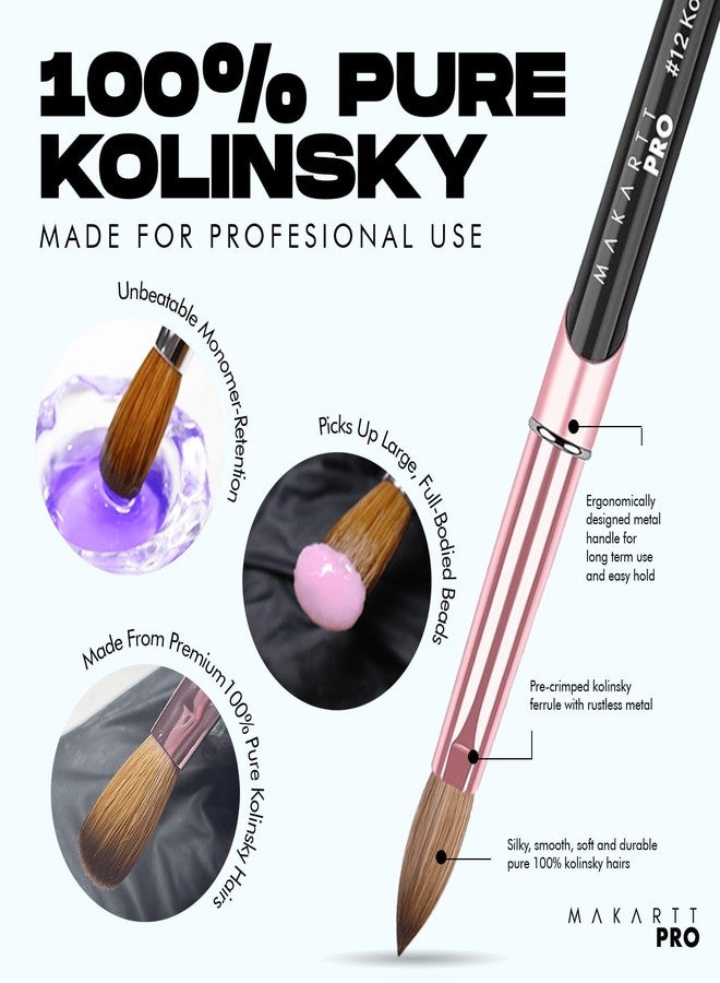 MakarttPro فرشاة أظافر أكريليك MakarttPro رقم 10 مصنوعة من شعر كولينسكي نقي 100% - شعر كولينسكي نقي لتطبيق سلس، مقبض مقاوم للمونومر والأسيتون، مضاد للانسداد، فرشاة متينة ومخصصة لفن الأظافر الاحترافي - Image 4